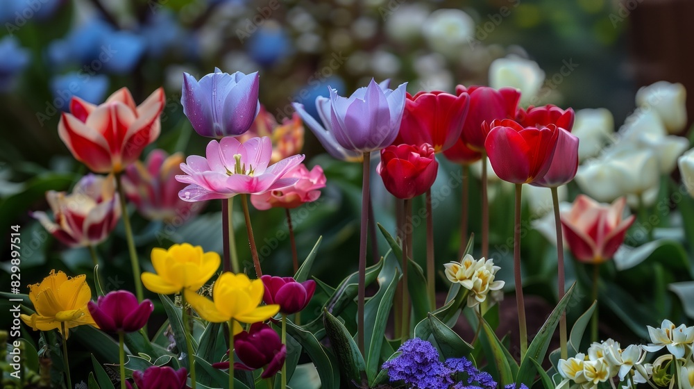 a group of colorful flowers.