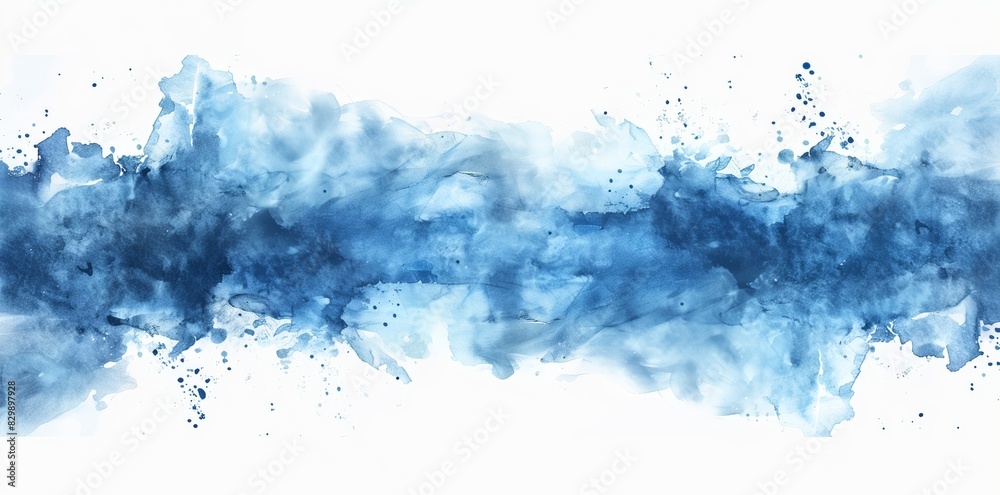 Abstract blue watercolor splatter background on white background Abstract blue watercolor splatter background on white background