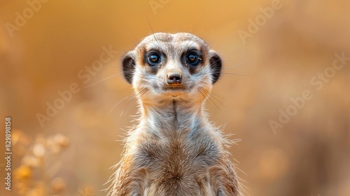 curious meerkat portrait of suricata suricatta blurred natural background adorable wildlife photography animal closeup