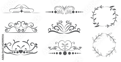 Calligraphic ornamental divider collection