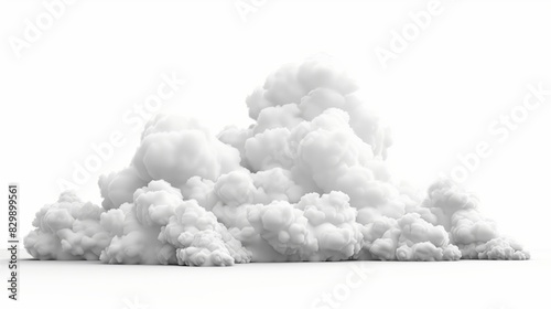 Tapety artystyczne white cloud isolated on white background, simple design, minimalistic, png format, 3d render, hyper realistic