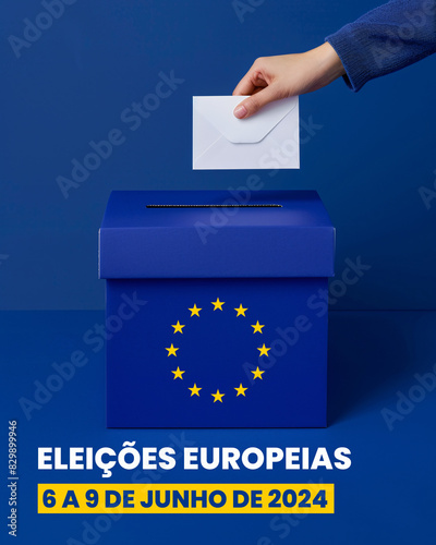 European Elections 2024 Social Media Poster Template Advertisement Campaign Image PORTUGEESE photo