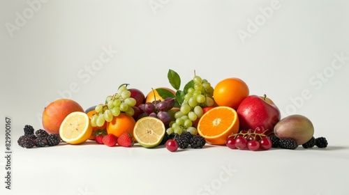 Colorful Array Of Fruits On Clean White Background