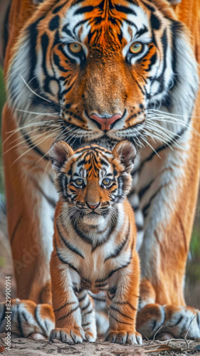 Tigress with her cub photo