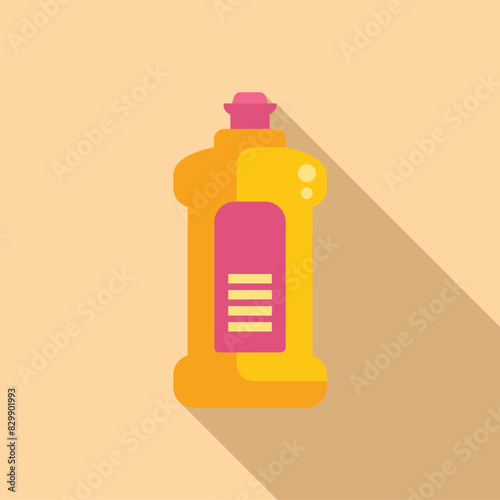 Vector illustration of a flat design cleaning product bottle with a shadow, ideal for various design uses