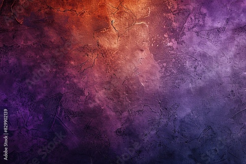 Abstract Texture Orange Purple concrete wall. Copy space. Close-up. Rusty, rough surface, grain. Copy space. Wallpaper elegant antique paint. Luxury label for advertising product display. Wide banner. © Marina Demidiuk