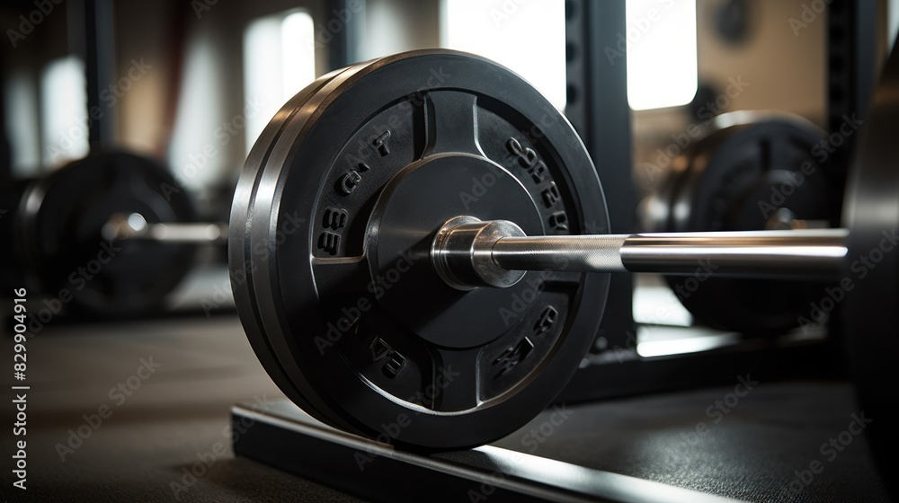 Naklejka premium barbell for fitness training in the gym.