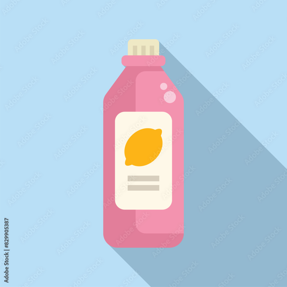 Vibrant lemon detergent bottle illustration with pink label and shiny plastic cap for household cleaning and laundry product branding vector design Vibrant lemon detergent bottle illustration with pink label and shiny plastic cap for household cleaning and laundry product branding vector design