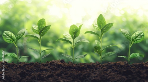 Illustrate new growth in a minimalist style. Depict small plants or seedlings emerging from the soil, using clean lines and a fresh green color palette. Emphasize the sense of renewal and new