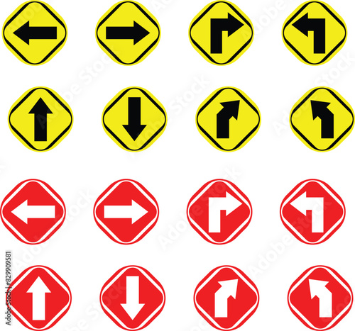 Free Download Road sign arrows in different directions  - GFXLoad