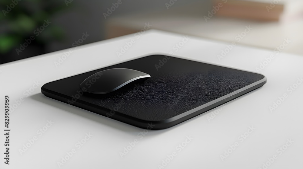 Black mouse pad mockup on white background, 3d rendering , closeup shooting, Black mouse pad mockup on white background, 3d rendering , closeup shooting,