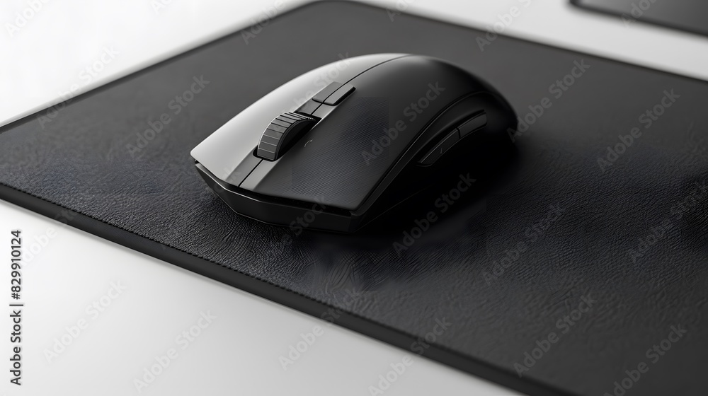 Black mouse pad mockup on white background, 3d rendering , closeup shooting, Black mouse pad mockup on white background, 3d rendering , closeup shooting,