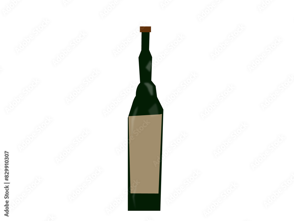 Alcohol bottles cartoon image on white background. Alcohol bottles cartoon image on white background.