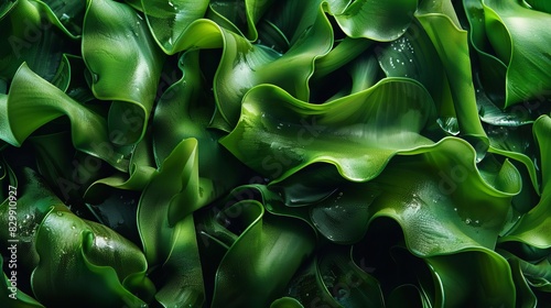 intricate texture of wakame algae creating an organic natural backdrop sea vegetable background illustration
