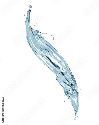 Fresh splashes of water close up isolated on a white background © Krafla