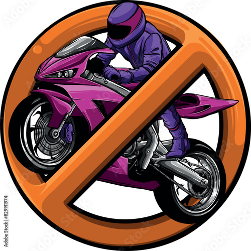 sportbike racer riding fast vector illustration design