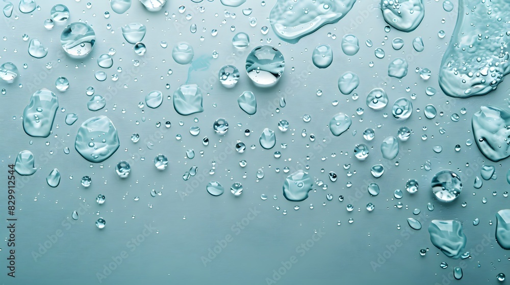 Light blue background with water drops, simple, minimalistic, white and light gray Light blue background with water drops, simple, minimalistic, white and light gray