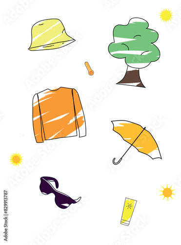 set of elements for ultraviolet protection