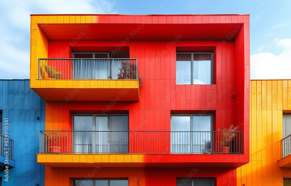 Obraz premium futuristic apartments with new formed shapes and colors created with Generative AI technology
