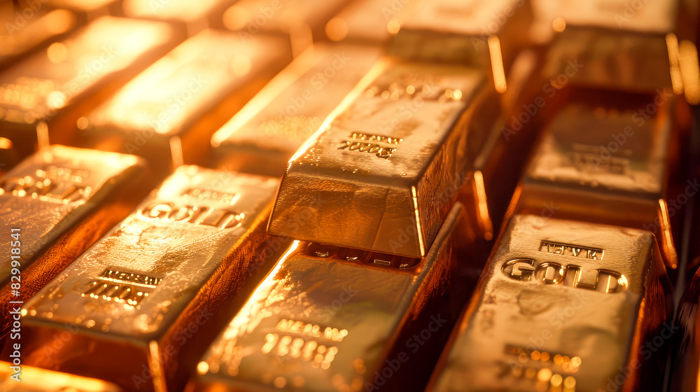 Close-up view of shiny gold bars stacked up. Concept of banking and ultimate wealth. Close-up view of shiny gold bars stacked up. Concept of banking and ultimate wealth.