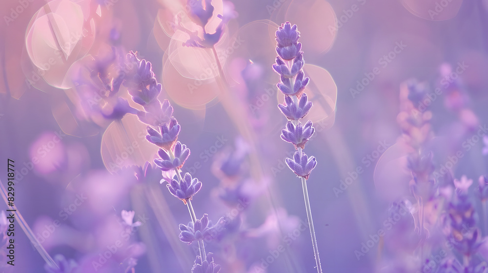 Fototapeta premium abstract lavender petals with soft purple hues and a gentle bokeh effect. generative ai