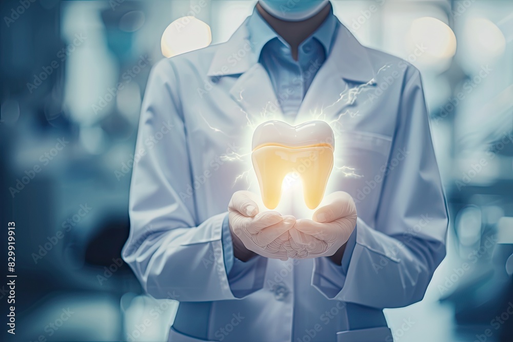 a woman in a lab coat holding a toothbrush, A dentist holding a glowing smile, representing the joy of healthy teeth and bright smiles a woman in a lab coat holding a toothbrush, A dentist holding a glowing smile, representing the joy of healthy teeth and bright smiles