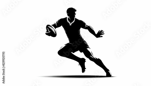 Shadow of rugby players on a white background © Onn Tara