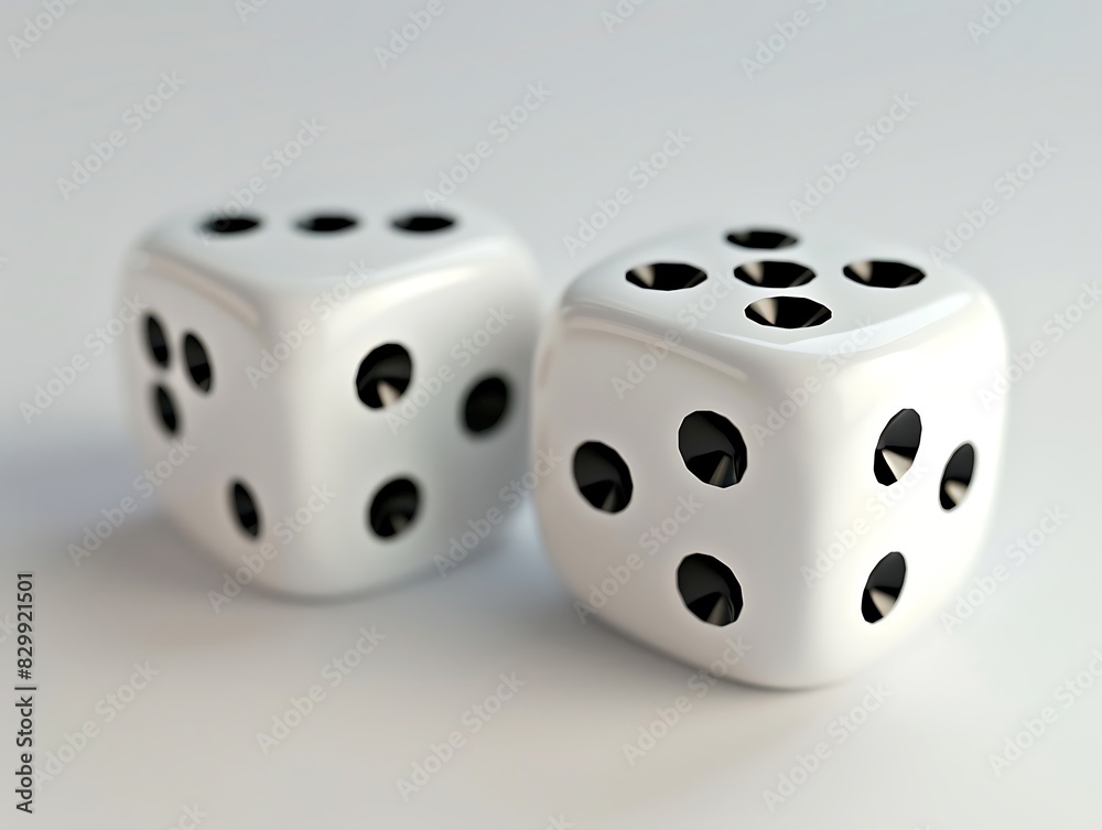 Two dice with black dots in high resolution Two dice with black dots in high resolution