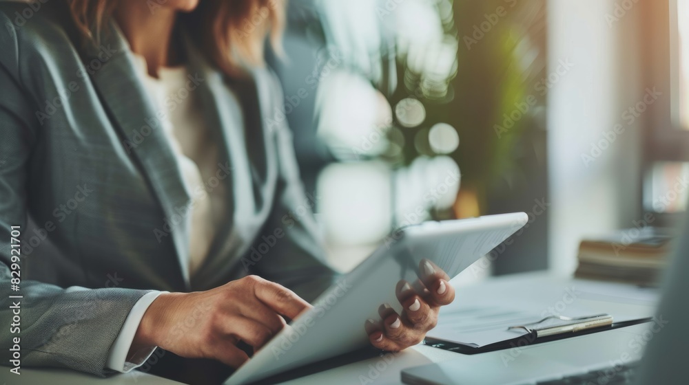 Tablet screen, mortgage loan, and women/clients on leasing agreement and budget digital document. Financial real estate, property investment, and invoice, contract, or application discourse Tablet screen, mortgage loan, and women/clients on leasing agreement and budget digital document. Financial real estate, property investment, and invoice, contract, or application discourse