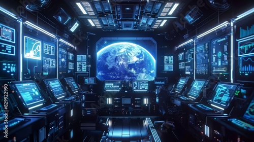 spaceship cockpit interior view of the earth