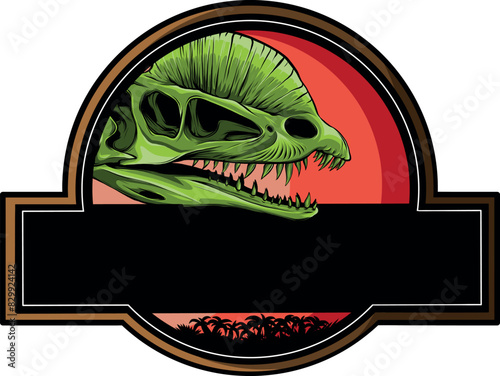 skull of dilophosaurus dinosaur vector illustration design