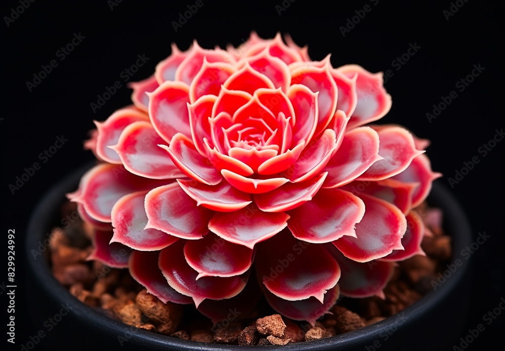 Echeveria elegan isolated on dark background. Spring and succulent plants Echeveria elegan isolated on dark background. Spring and succulent plants