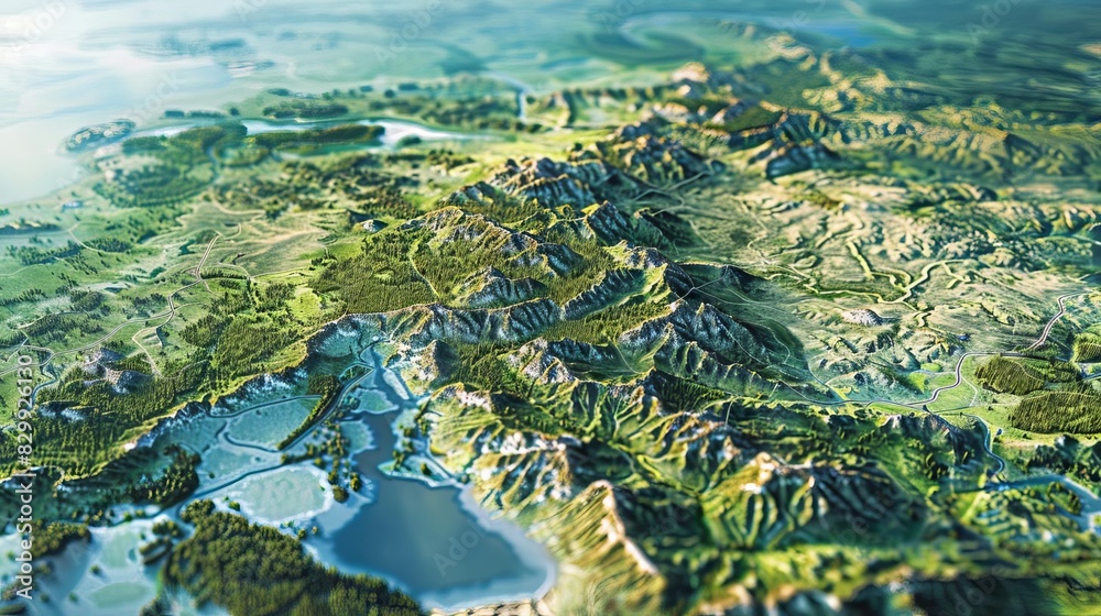 threedimensional topographic map of poland showcasing the countrys diverse landscapes and geographical features cartography digital illustration