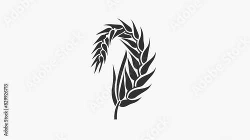 Stylized, black and white graphic of a wheat sheaf. The wheat is depicted with a high level of detail, showing individual grains and the texture of the wheat's bristles
