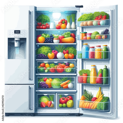  inside Refrigerator  Adobe Illustrator Artwork in white background 
