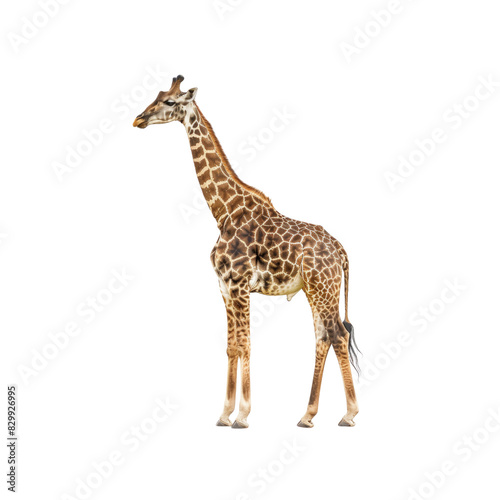 A giraffe standing on a white background © tope007