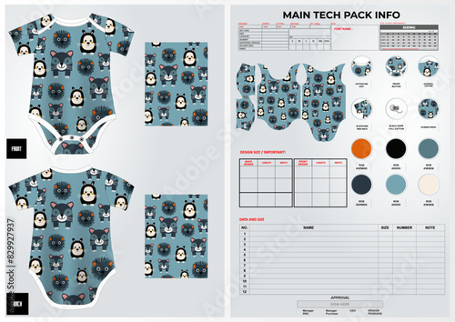 baby jumper template design with technical pack photo