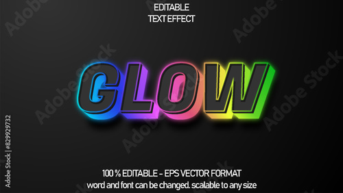 rgb text, glow style editable text effect