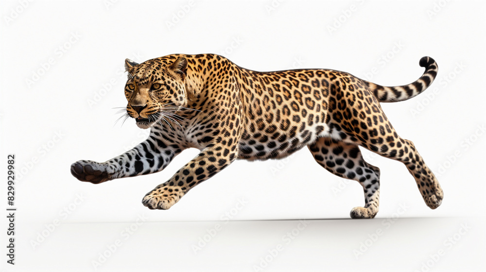 Obraz premium leopard in front of white background