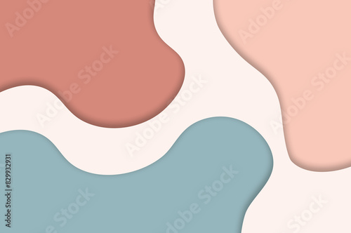 Soft pink blue abstract irregular color blocks