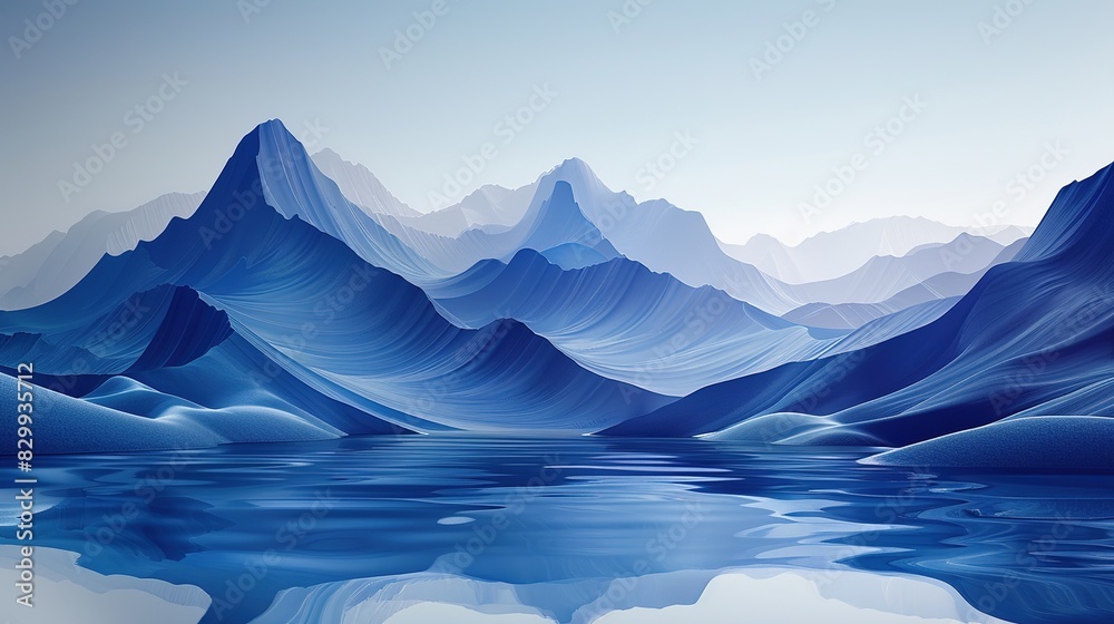 Serenity in Abstract: Mountainous Terrain with Maritime Inspirations