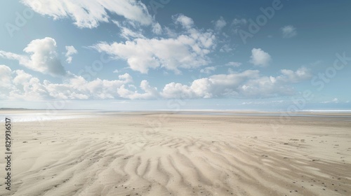 Warm sand with natural texture and summer sea with sky and free space