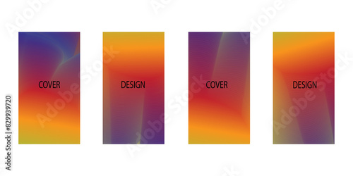 Set of abstract background with beautiful gradation color, colorful background for poster banner backdrop.vertical banner.cool fluid background vector illustration