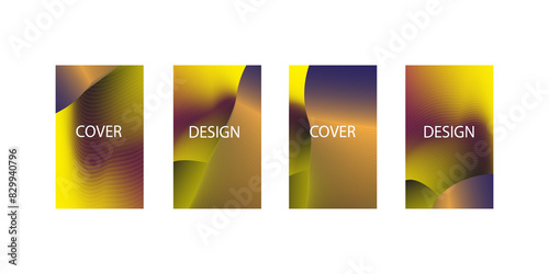 Set of abstract background with beautiful gradation color, colorful background for poster banner backdrop.vertical banner.cool fluid background vector illustration