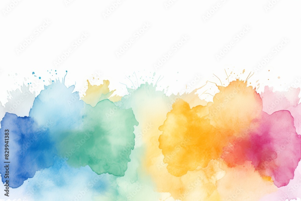 Watercolor Background with Paint and Brush Artistic and Creative Elements