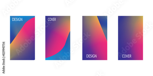 Set of abstract background with beautiful gradation color, colorful background for poster banner backdrop.vertical banner.cool fluid background vector illustration