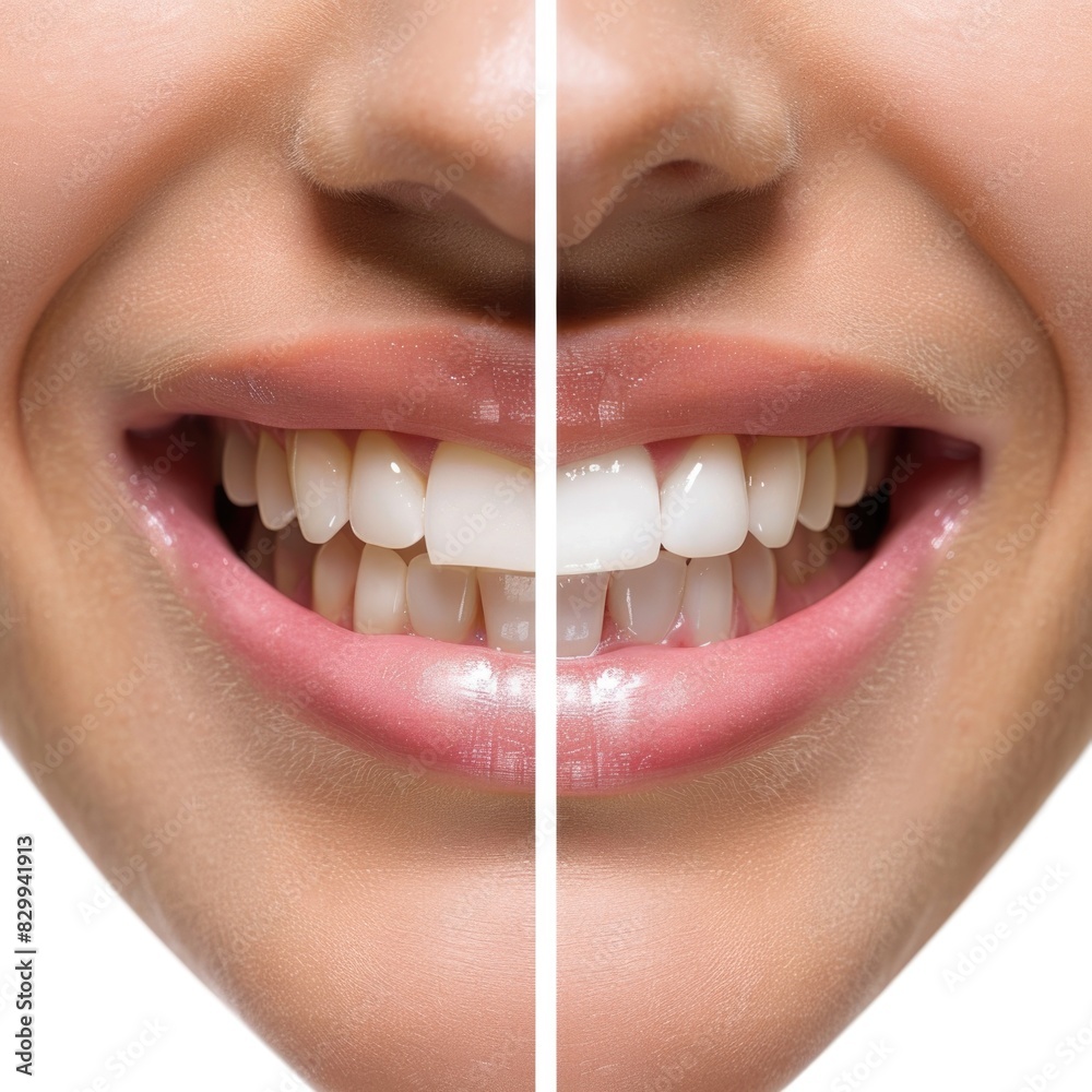 Naklejka premium tooth care and dental concept
