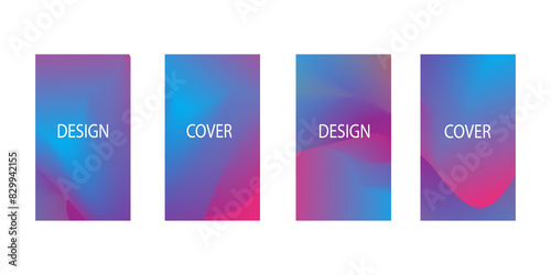 Set of abstract background with beautiful gradation color, colorful background for poster banner backdrop.vertical banner.cool fluid background vector illustration