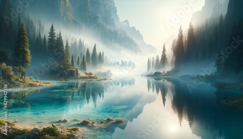 Ethereal Waters A Tranquil Fantasy Scene © Montri