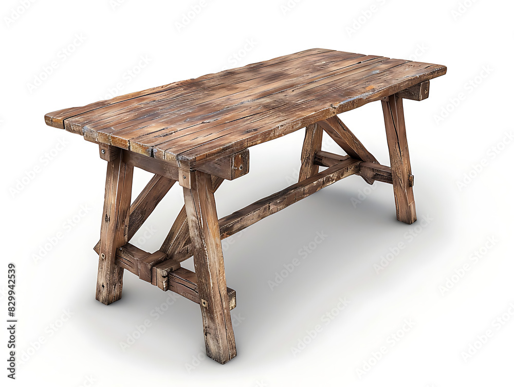 Old Wooden Table against white background in high quality Old Wooden Table against white background in high quality